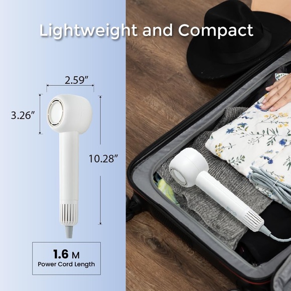 NIB Diamon Chef High-Speed lonic Hair Dryer, 1400W Brushless Blow Dryer in White - Picture 11 of 14